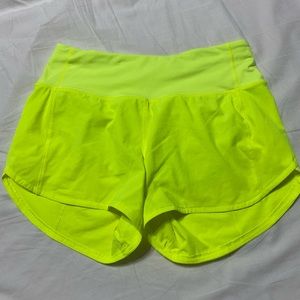 Lululemon High rise shorts highlighter yellow